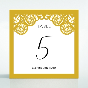 Breathtaking Baroque Foil Laser Cut wedding reception table number card design