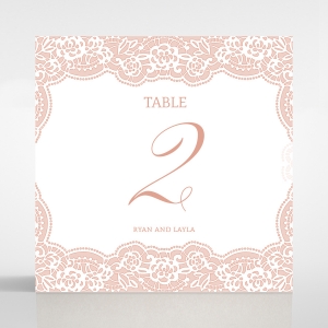 Floral Lace with Foil reception table number card stationery item