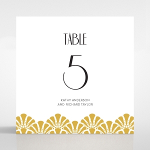 Modern Deco wedding venue table number card stationery design