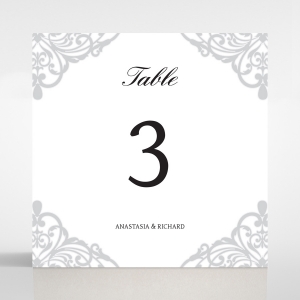 Modern Vintage wedding reception table number card design