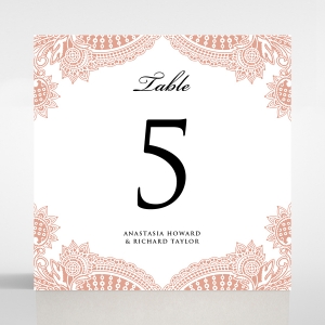 Regal Charm Letterpress wedding reception table number card