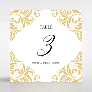 Victorian Extravagance wedding table number card stationery design
