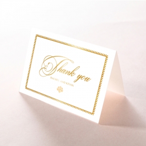 Black Doily Elegance with Foil wedding stationery thank you card