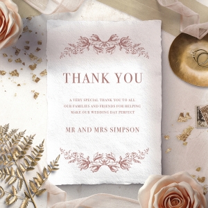 Fragrant Romance wedding thank you card design