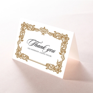 Golden Divine Damask thank you stationery card design