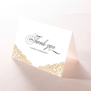 Golden Floral Lux thank you wedding card design