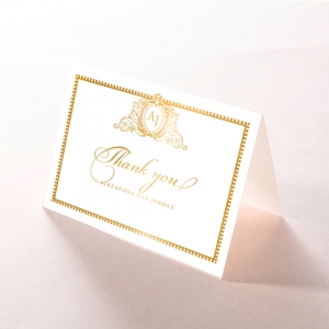 Lux Royal Lace with Foil wedding stationery thank you card