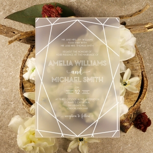 Acrylic Art Deco Wedding Invitation Card Design