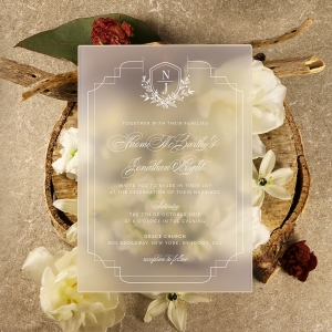 Acrylic Regal Enchantment Wedding Card Design