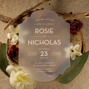 Frosted Chic Charm Acrylic Invite Card