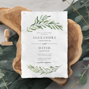 Olive Leaves Wedding Card