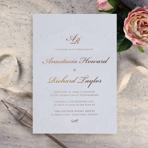 Regal Charm Letterpress Wedding Invitation