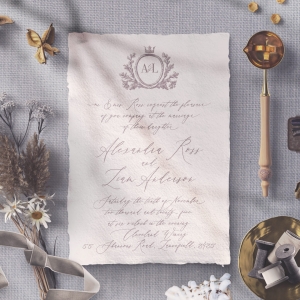 Royal Crest Wedding Invite Card Design