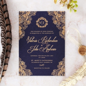 Royal Embrace Wedding Invite Card