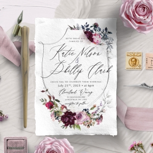 Watercolor Rose Garden Wedding Invitation Design
