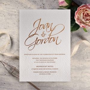 Woven Love Letterpress Wedding Invitation Card