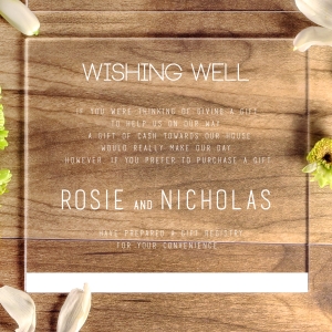 Acrylic Minimalist Love gift registry enclosure stationery invite card design