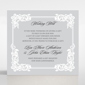 Black Divine Damask wedding stationery wishing well enclosure card