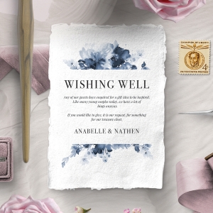 Dusty Watercolour wedding wishing well card design