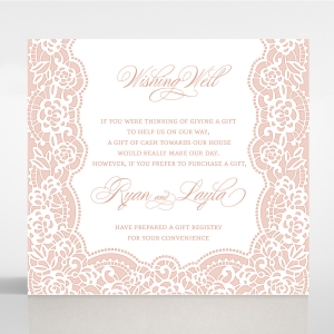 Floral Lace with Foil wedding stationery wishing well invite