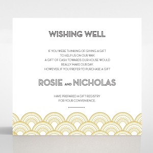 Gatsby Glamour wedding gift registry enclosure invite card