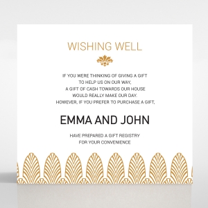 Gilded Decadence wishing well enclosure stationery invite card design