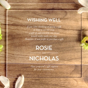 Gold Chic Charm Acrylic gift registry enclosure invite card design