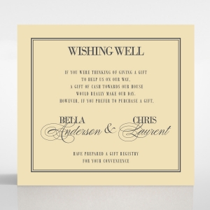 Golden Baroque Gates wedding stationery wishing well enclosure invite card