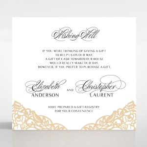 Golden Floral Lux wedding wishing well enclosure invite card design