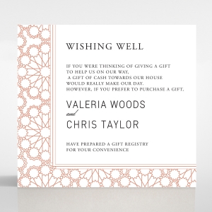 Marrakech wedding stationery gift registry enclosure card