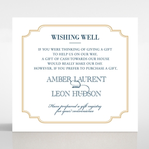 Noble Blue Gates wedding wishing well enclosure invite card