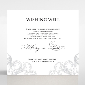 Regally Romantic wedding wishing well enclosure invite card